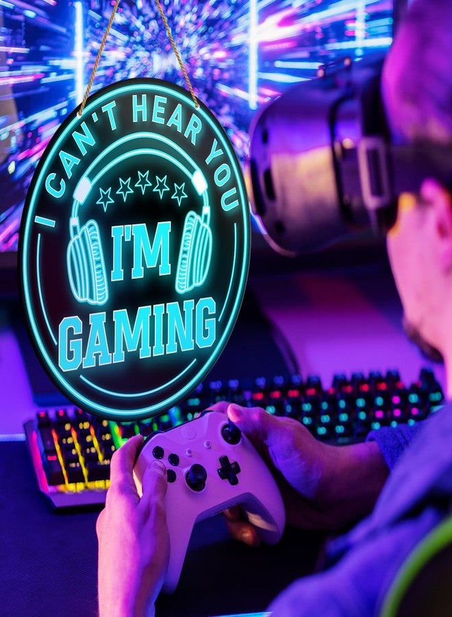 HSNBT Funny Gaming Room Door Sign, Gamer Room Decor for Teen Boys Son Bedroom Playroom Man Cave Wall Hanging Sign Christmas Birthday Gift for Game Lover Gamer, I Can't Hear You I'm Gaming - Image 5
